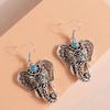 Богемные винтажные серьги-крючки со слоном, инкрустированные бирюзовым дизайном, женские аксессуары из сплава, нежный подарок для любителей друзей