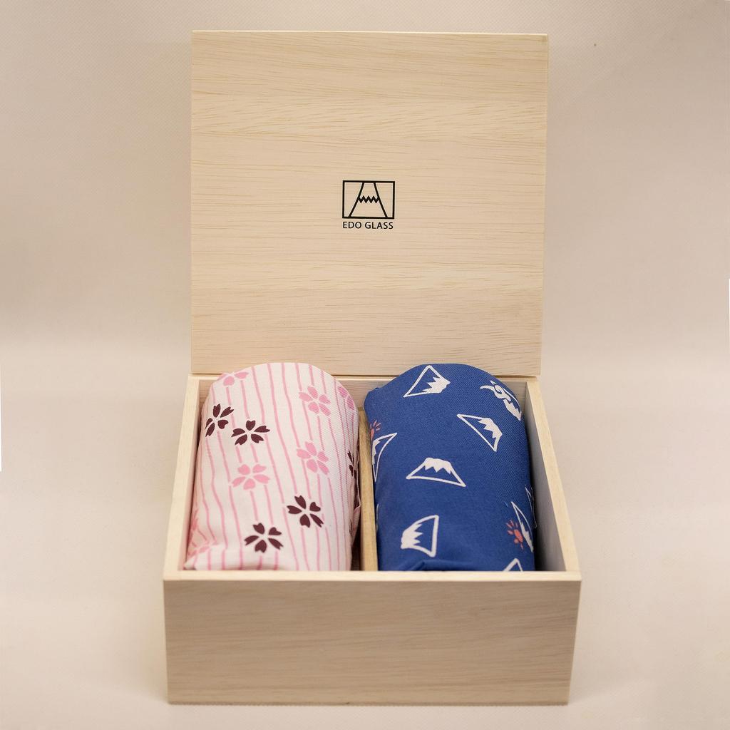 Tajima Glass Japanese Handmade Fuji Tumbler Glass Sakura Kiriko Wrapped In Cherry Blossom Wrapping Tajima Glass Fuji Glass Day Wedding Gift Present