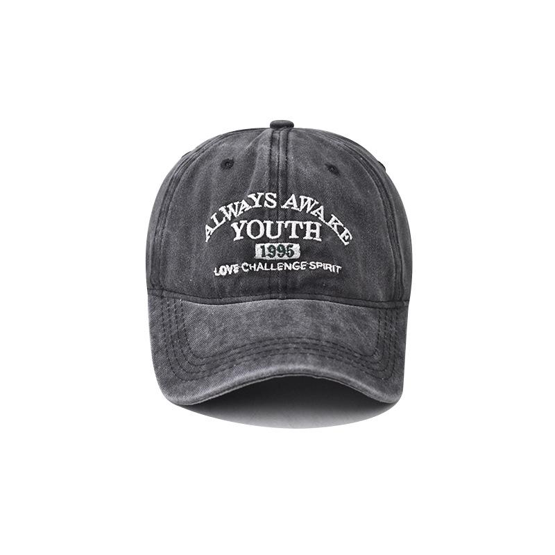 Cotton Washed Old YOUTH Letter Baseball Cap Men's and Women's Outdoor Four-season Cap