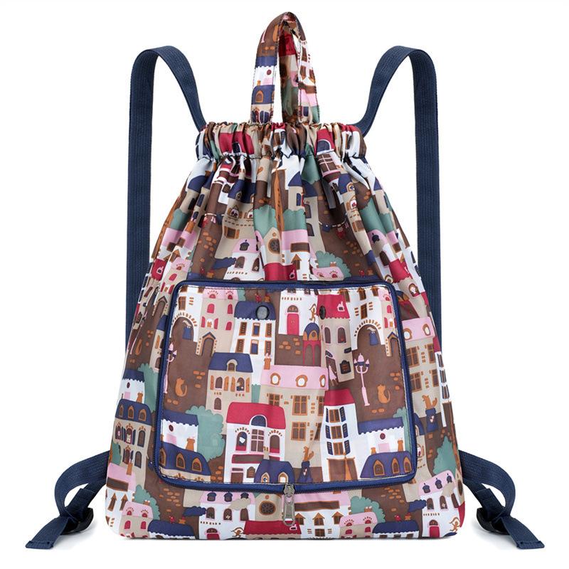 Модная спортивная сумка складная затягивающаяся сумка большая вместимость портативная повседневная домашняя сумка-рюкзак для покупок