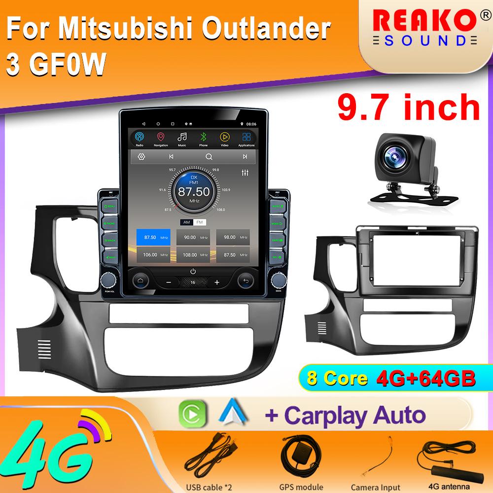 9,7-дюймовый вертикальный экран Tesla Android 12 автомобильное радио для Mitsubishi Outlander 3 GF0W GG0W GPS-навигатор мультимедийный плеер
