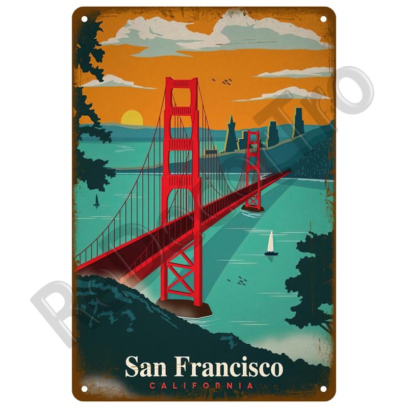 Metal Plate Home Wall Decor For Beach Bar Seaside House Surf Club Decorative Iron Painting Tin Sign Plaque Metal Sign Summer Art