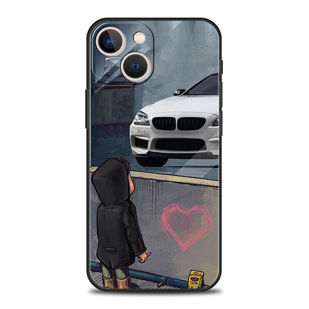 Boy See Sports Car Jdm Drift Luxury Soft Phone Case For iPhone 13 15 14 12 11 Pro MAX XR X SE XS 7 8 Plus Protection Cover
