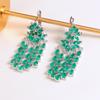 2024 Роскошные висячие серьги с большой застежкой, натуральный зеленый агат, драгоценный камень, серебро 925 пробы, ювелирные изделия для женщин, подарок на день рождения, годовщину