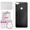 apgo Protective Skin Sticker for the Back Compatible with HTC Desire 12 Plus, Wrap Film, Foil, Vinyl - Pattern Black Leather