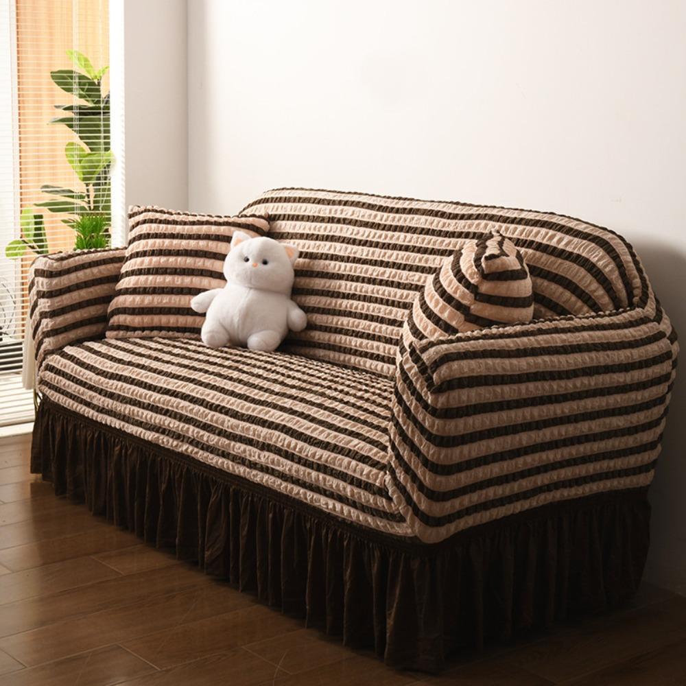 Плотный эластичный кружевной чехол на диван из пузырчатой марли, накидка на диван, нескользящий, с полным покрытием