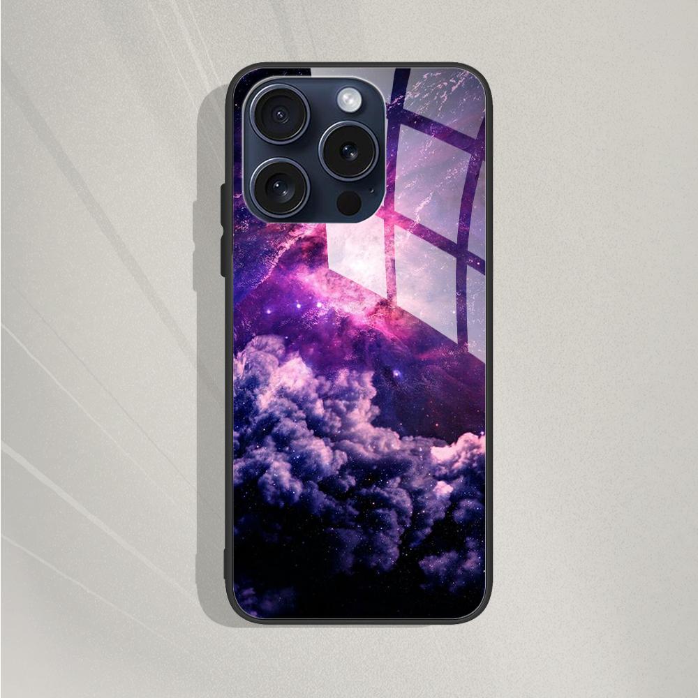 Закаленное Стекло Чехол для iPhone 15 15Pro Max Plus Задняя Крышка Жесткий Бампер Защитные Fundas для iPhone 14 Pro 14 Plus 14Pro Max