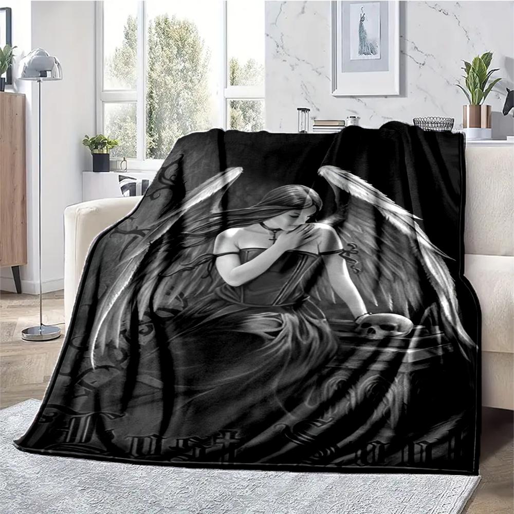 Dark Theme Printed Blanket - Perfect for Couch, Bed, Travel & Outdoor Use | Machine Washable, Cozy & Durable.