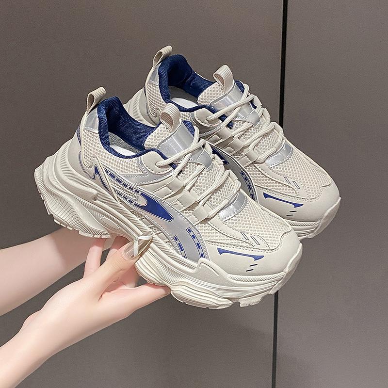 Мода Кроссовки Chunky Кроссовки Clunky Кроссовки Vulcanize Женская осенняя обувь Толстая подошва Универсальная спортивная легкая дизайнерская повседневная теннисная обувь