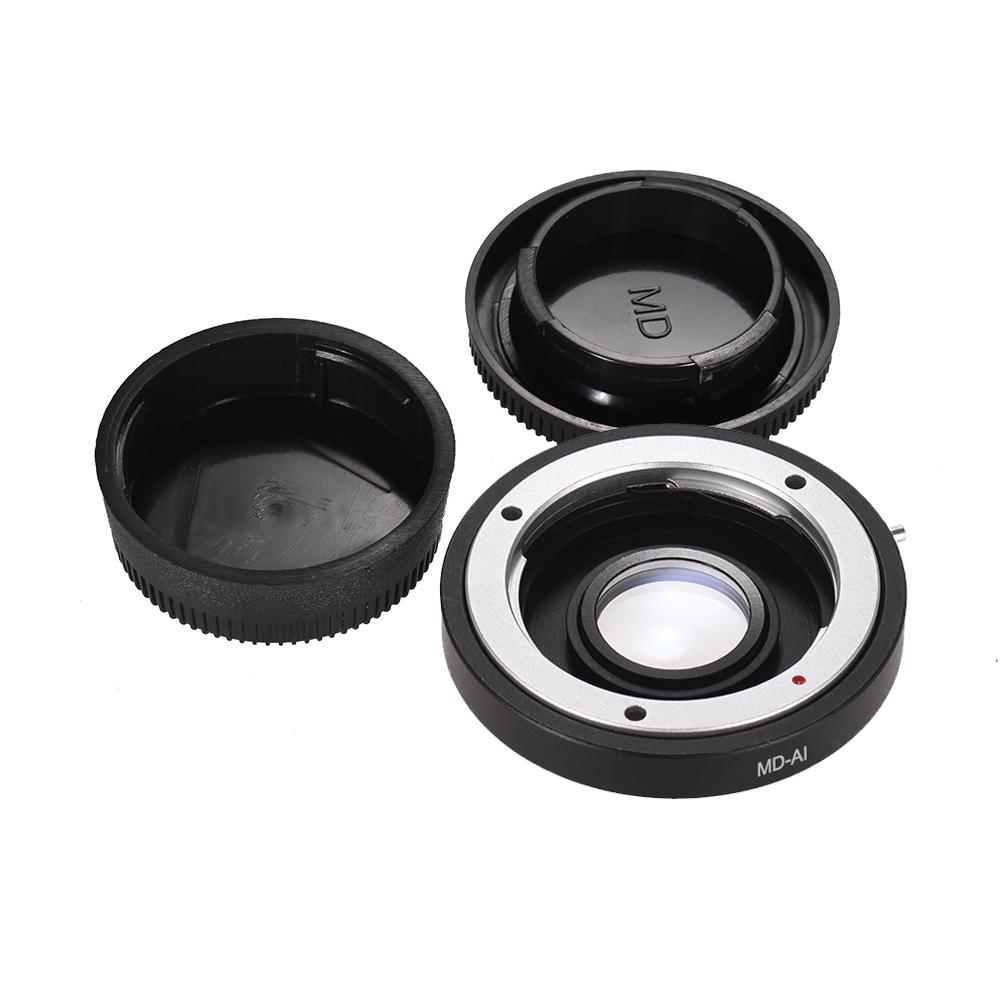 MD AI Lens Mount Adapter Ring with Corrective Lens for Minolta MD MC Mount Lens to Fit for Nikon AI F Mount Camera for