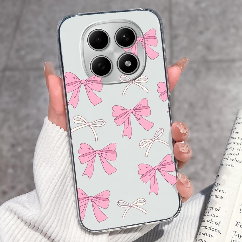 For Redmi Note 15 14 13 Pro Plus 5 5A 4 4X Phone Case Chinese Style Red-Crowned Crane Patterns Transparent TPU Shockproof Casing For Redmi Soft Covers