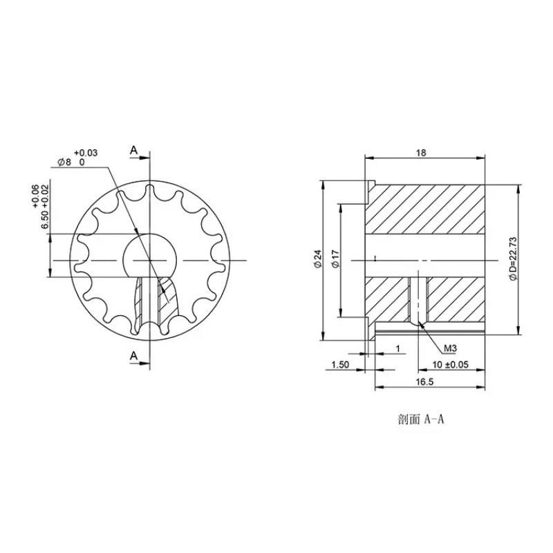 Carbon Steel D-Shape Motor Pulley for 50XX 6368 Motor, Electric Skateboard Mountain Board ESK8 Drive Gear