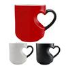 Кружка-сердце с меняющимся цветом 11 унций Магическая керамическая кружка раскрывает скрытый узор Кофейная кружка для горячих напитков Романтический подарок для любителей кофе и чая