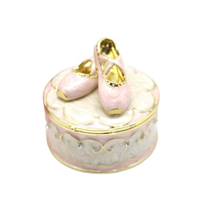 SHINNYGIFTS Enameled Metal Toe Shoes Trinket Box Gift Box for Jewelries Valentine Gift Forever Model SC2022
