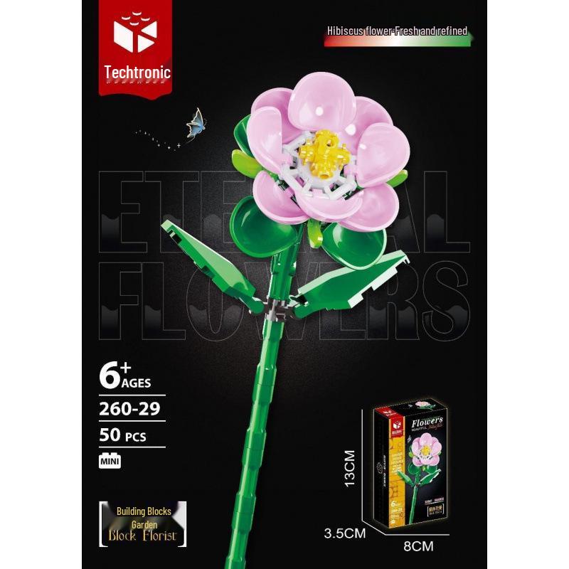 Tulip Lego-Compatible Everlasting Flower Building Blocks: Puzzle Ornament Potted Plant Toy, Valentine's Day Rose Gift.