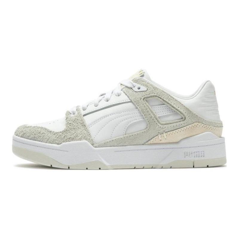 PUMA Unisex White Gray Slipstream Premium Low Top Sneakers 390116-01