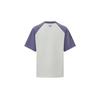 Reebok Color Block Raglan Sleeve Sports Casual Short Sleeve T-Shirt Women Tops Beige Purple 24SRM404WGP3