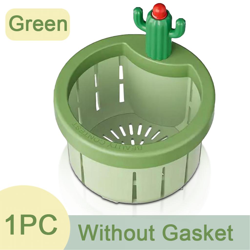 Фильтр для кухонной мойки, автоматический сливной фильтр, корзина для слива, фильтр для мусора, полка, фильтр для мусора, дизайн в виде мультяшного кактуса, многофункциональный