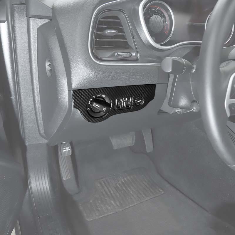 Наклейки-декоративные накладки на панель переключателя фар для Dodge Challenger 2015 и новее, для Charger 2010 и новее, ABS, аксессуары для интерьера