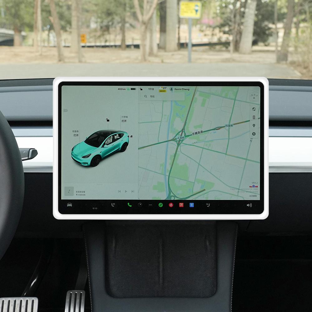 For Tesla Model 3 Y Silicone Car Accessories Central Control Frame Edge Cover Navigation Screen Protector