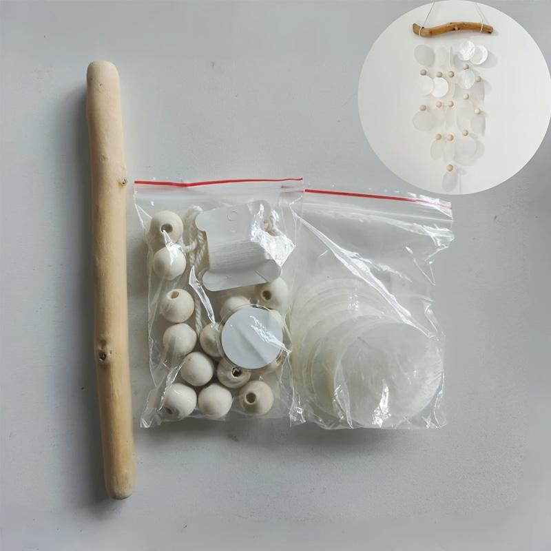 1PC DIY Seashell Air Hanging Ornaments Retro-Style Eco-Friendly Natural Boho Shell Wind Chimes Shell Wind Chime Materials