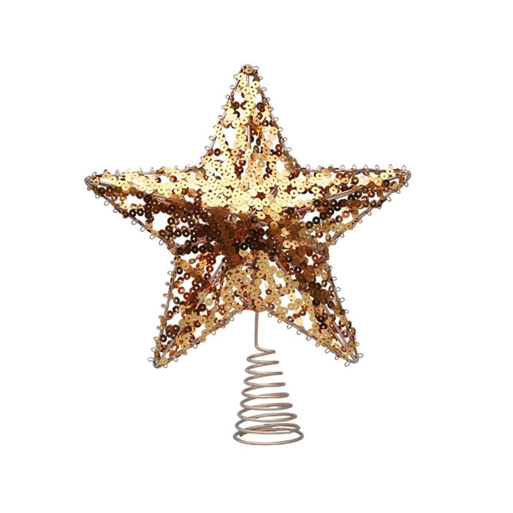 Christmas Tree Top Star Pendant Christmas Decoration Gift Gift Accessories Iron Luminous Five-pointed Star