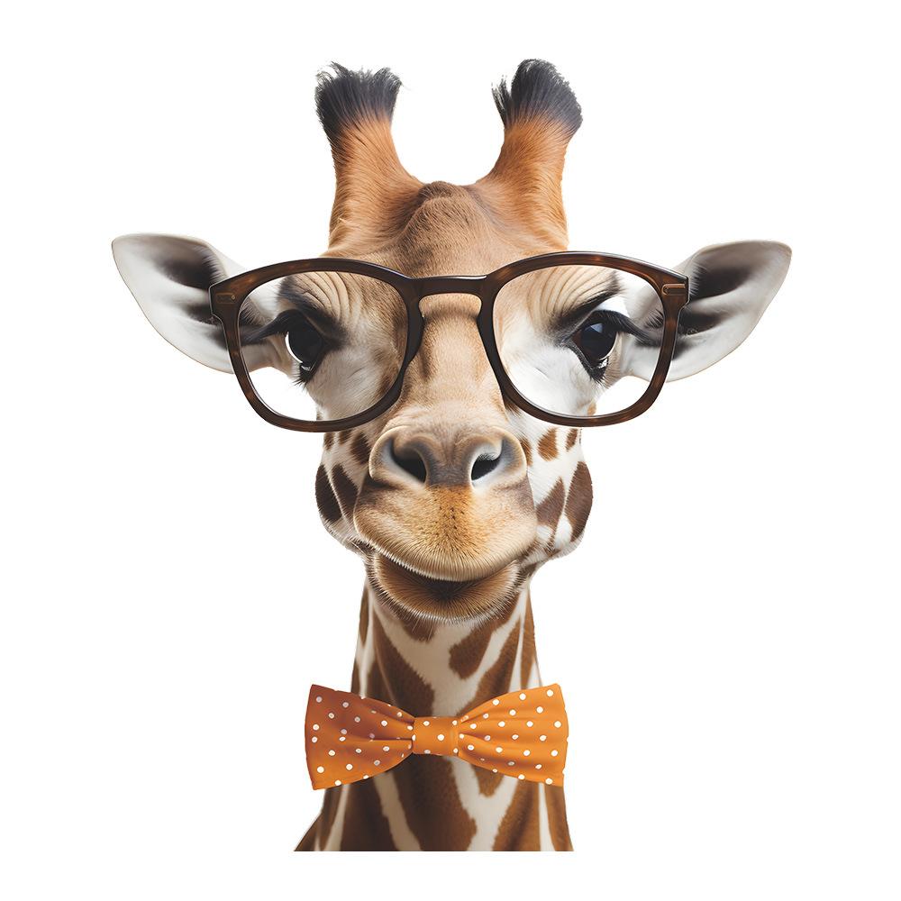 Painted Fun Wearing Glasses Giraffe Glass Window Beautify Decorative Wall Stickers Electrostatic Uv