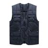 Мужской осенне-зимний жилет с несколькими карманами на молнии без рукавов, однотонное зимнее теплое пальто, модная одежда
