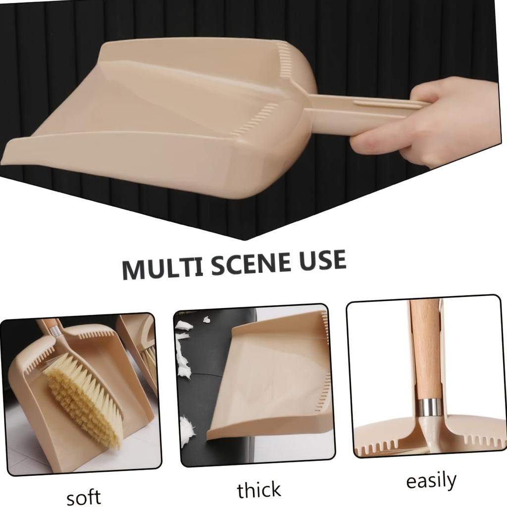 A set of small dustpan and wooden handle broom combination - suitable for cleaning sofas, tables, and small spaces