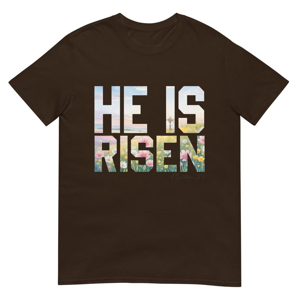 He Is Risen Boho Wildflower Easter Christian Jesus TShirt