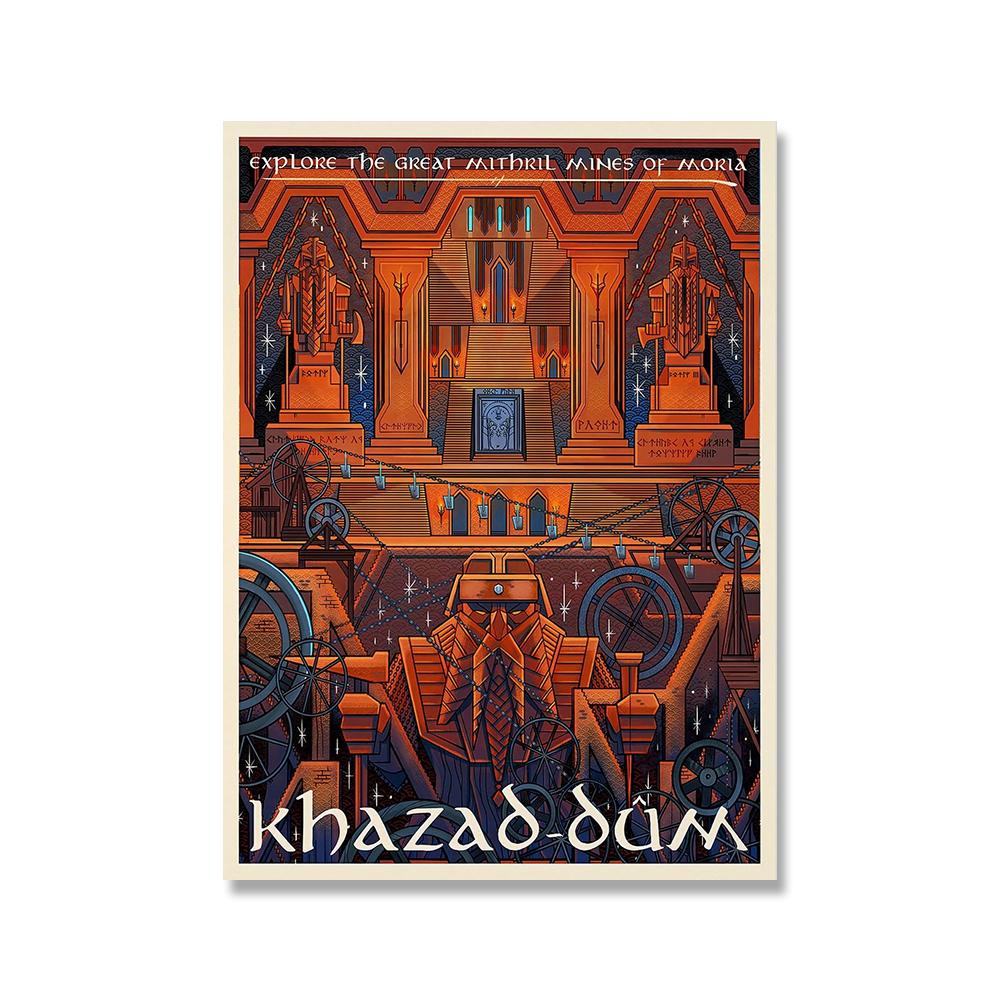 Толкин, путешествия, настенная живопись на холсте, пейзаж Средиземья, Властелин колец, постер, винтажные принты из фильмов, фотографии для гостиной, домашний декор
