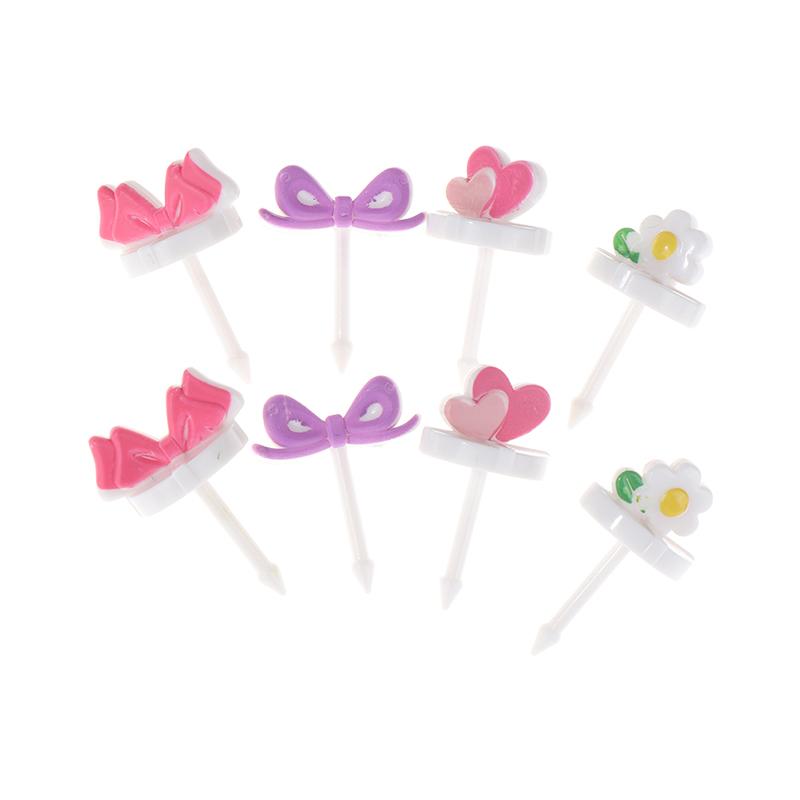 8 шт. фруктовая вилка из пищевого пластика, мини-мультяшный детский торт, фруктовая зубочистка, бенто-ланч, аксессуары для бенто, украшение для вечеринки
