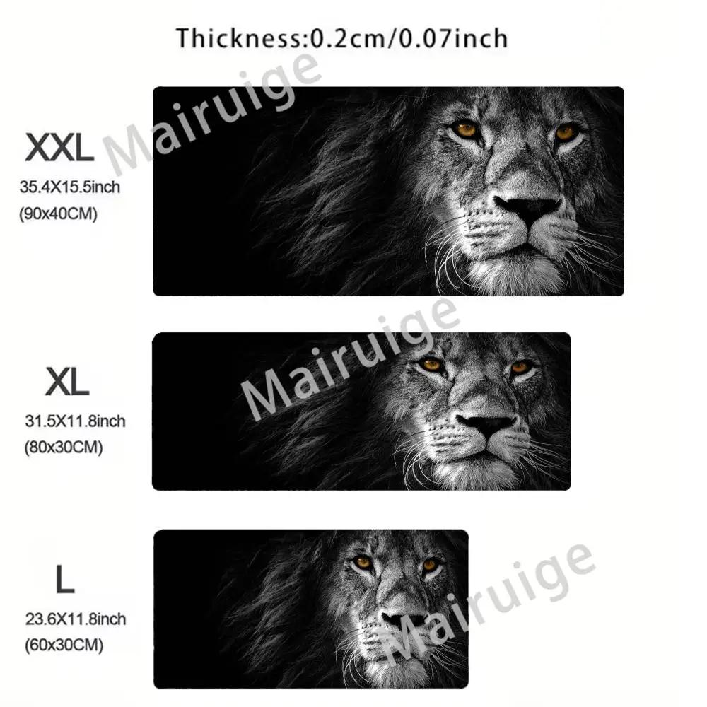 Computer Mat Lion Mouse Pad Anime Mousepad Gamer Table Office Carpet Multiple sizes Large Desk Accessory Black Keyboard Deskp