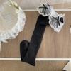 Однотонные высокие кружевные милые чулки в стиле Лолиты, толстые теплые черные белые длинные носки для женщин