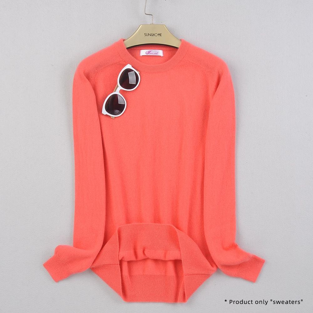 Женский кашемировый свитер с круглым вырезом для тепла и комфорта вязаный свитер с длинными рукавами