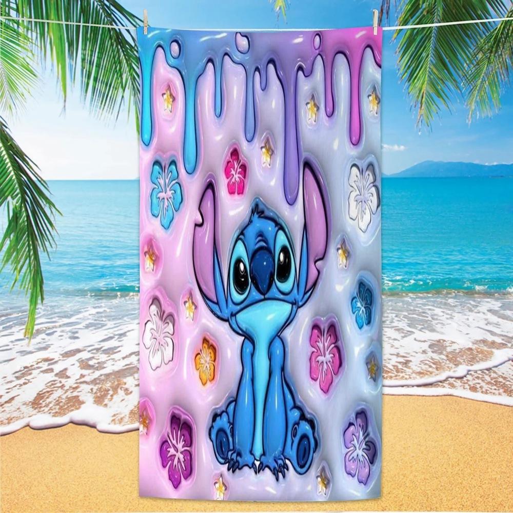 Western Anime Pattern Soft Thick Microfiber Large Towel For Children Beach Swimming