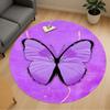 1pc Butterfly, Purple Round Chair mat Area Rug - Non-Slip, Floor Mat for Office, Bedroom, home decor Christmas Gift p0811290