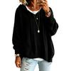 2026 Women's European & American Knit Hooded Drawstring Long Sleeve Loose Sweater Outerwear