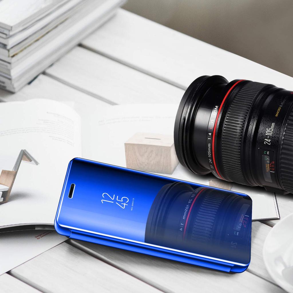 Luxury Slim Clear View Smart Mirror Case Magnetic Flip Stand Phone Cover for Huawei Samsung Xiaomi