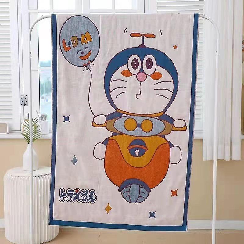 Extra Large Cotton Gauze Cartoon Bath Towel - Soft, Quick-Drying for Adults & Kids