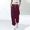 Women's Fashion Sports Color Matching Drawstring Pocket Casual Sweatpants