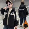 Парка с плюшевой подкладкой для мальчика - Новинка 2025 Осень/Зима, Хлопковая куртка, Размеры M/L, Утепленная ветровка