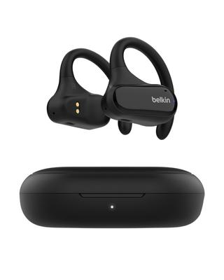 Belkin Беспроводные наушники с открытым ухом, которые не блокируют ваш слух, не создают ощущения инородного тела, Bluetooth до 26 часов работы от аккумулятора и защита от пота, большой диаметр, контроль шума