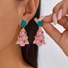 Рождественская коллекция акриловых серег с изображением снеговика, оленя и леденца для праздничного ношения