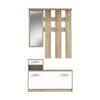 PEILI Vestiaire d'entrée avec miroir scandinave décor chêne et blanc - L 97 cm