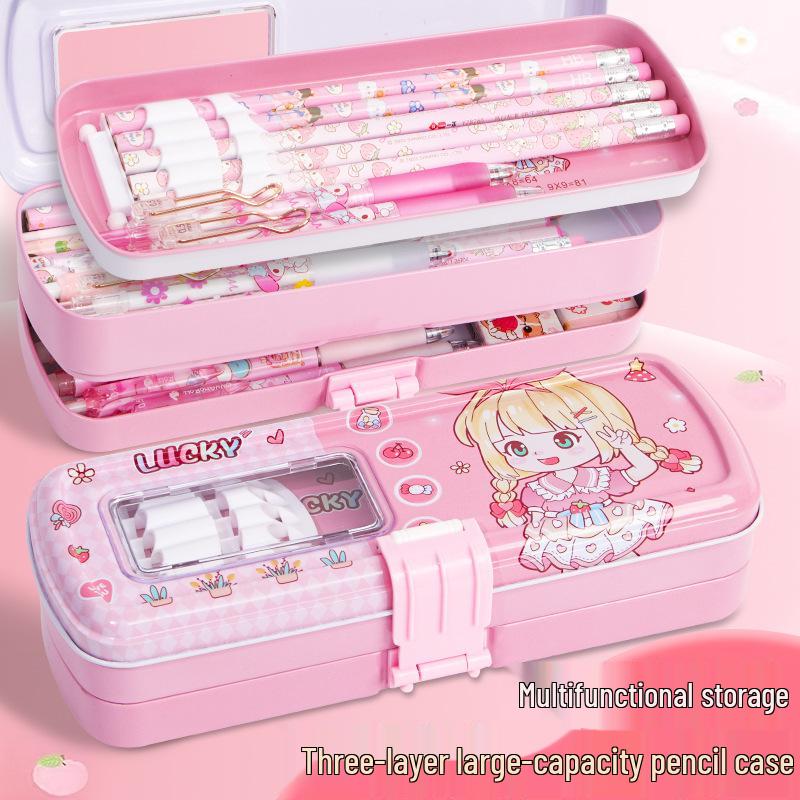 Трехслойный металлический пенал-таблица умножения для детей - Большая вместимость для учеников начальной школы