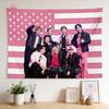SKZ Тур Розовый Американский Флаг Гобелен Настенное Украшение Kpop Мерч для Stay Плоская Печать Декор Комнаты Фото Группового Этапа