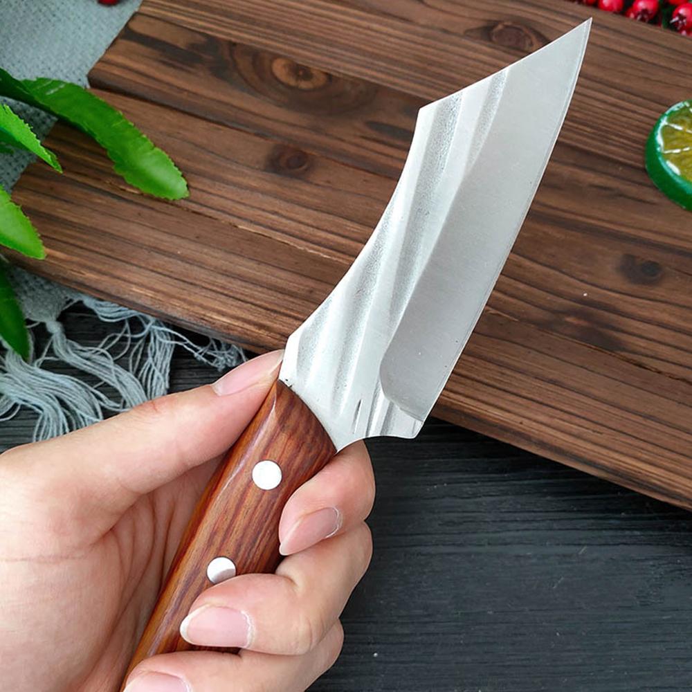 3 шт. Нож-тесак для мяса, ручной ковки, нержавеющая сталь 5Cr15Mov, нож для кемпинга, выживания, охоты, нож для фруктов, мясника, обвалочный, кухонный нож шеф-повара