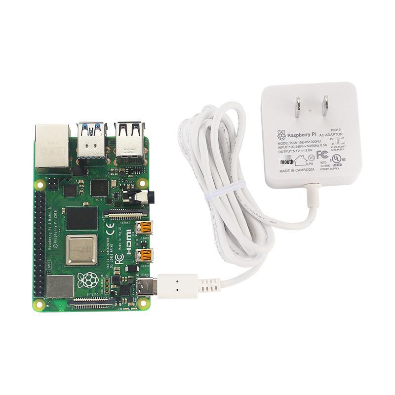 Блок питания для Raspberry Pi 4 Model B, 5,1 В, 3 А, с адаптером 1,5 м