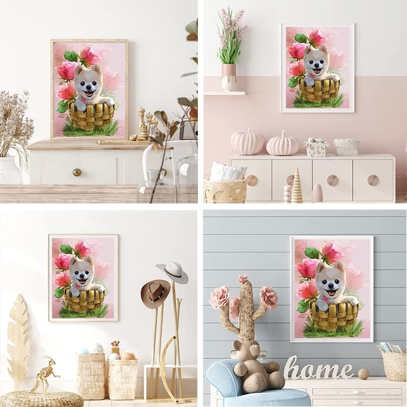 DIY Алмазная картина Милая собака Набор для вышивки крестом Мозаика Искусство Алмазная картина Полный круг/Квадратный алмаз Украшение дома